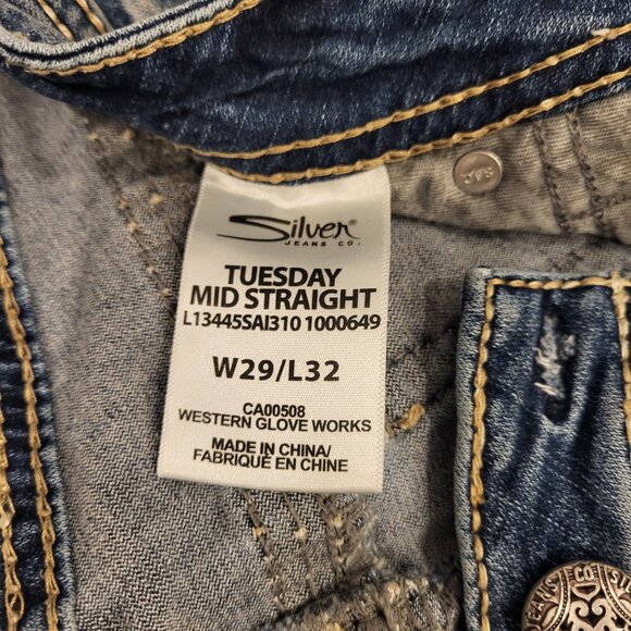 Silver Jean Co. Tuesday Jeans Size 29 Straight Leg - Picture 10 of 12